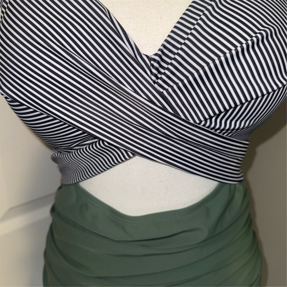 EOMENIE One Piece Swimsuit Womens Size L Tummy Control Cutout Tie Back‎ - Picture 4 of 11